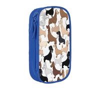 Plagdecna Trousse à crayons double couche pour filles et garçons, boîte à crayons motif teckel floral, grande capacité, organiseur de fournitures scolaires, sac de papeterie en tissu Oxford durable