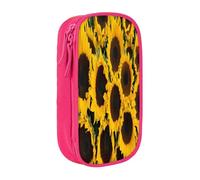 Plagdecna Trousse à crayons double couche pour filles et garçons, boîte à crayons tournesol, grande capacité, organiseur de fournitures scolaires, sac de papeterie en tissu Oxford durable avec