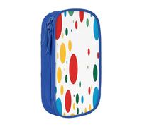 Plagdecna Trousse à crayons double couche pour filles et garçons, boîte à crayons Twister à pois, grande capacité, organiseur de fournitures scolaires, sac de papeterie en tissu Oxford durable avec