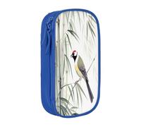 Plagdecna Trousse à crayons double couche pour filles et garçons, trousse à crayons motif oiseau, grande capacité, organiseur de fournitures scolaires, sac de papeterie en tissu Oxford durable avec