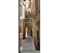 Plage 141002 Sticker Trompe l'œil Porte - Rue piétonne, 204 x 83 cm