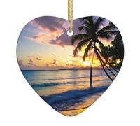 Plage À Couper Le Souffle en Jamaïque Charmante Hanging Noël Décoration Porcelaine Souvenirs pour Maison Famille Bureau