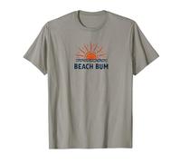Plage Bum Coucher de Soleil Océan Vagues Vacances d'été T-Shirt, Homme, Ardoise, S