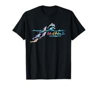 Plage colorée des dauphins de l'île de Palms en Caroline du Sud T-Shirt