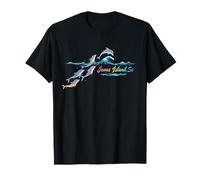 Plage colorée pour les amoureux des dauphins de l'île James en Caroline du Sud T-Shirt