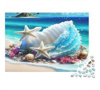 Plage Coquillages étoiles Casse-tête 1000 Pièces avec Découpe Précise, Jeu De Puzzle Classique activité Zen pour Une Décoration Murale, Idée Cadeau Anniversaire 38x26cm/1000pcs