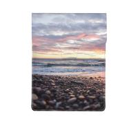 Plage Coucher de Soleil Galets,Housse en Cuir synthétique pour Ordinateur Portable, Sacoche pour Ordinateur Portable, Sacoche pour Tablette