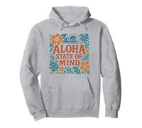Plage de Fleurs d'hibiscus hawaïennes rétro Aloha State of Mind Sweat à Capuche