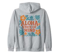 Plage de Fleurs d'hibiscus hawaïennes rétro Aloha State of Mind Sweat à Capuche
