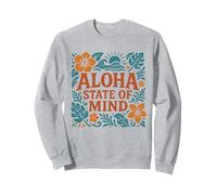 Plage de Fleurs d'hibiscus hawaïennes rétro Aloha State of Mind Sweatshirt
