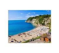 Plage de la bière, Devon Lyme Bay，Puzzles 1000 Pièces Puzzles pour Adultes, Jeux Intellectuels Éducatifs Décoration De La Maison Soulagement du Stress Ensembles De Jouets pour La Famille（50x70cm）-B94