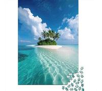 Plage de l'île Tropicale Puzzle 1000 Pièces Adultes Tous Âges, Carton Solide Premium, Décoration Intérieure,Cadeau Noël Festif, Défi Mental & Éducatif 52x38cm/1000pcs