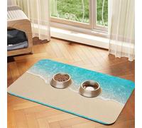 Plage de l'océan Hawaï,Tapis d'alimentation imperméable pour Animaux de Compagnie, Sets de Table pour Chats et Chiens pour la Nourriture et l'eau, Tapis de Nourriture en Cuir PU,40x60cm