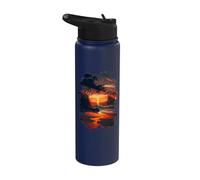 Plage de rêve tropicale Détente sur mer de vagues Stainless Steel Insulated Water Bottle
