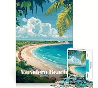 Plage de Varadero,Cuba Puzzle de 1000 pièces pour Adolescents Jeu de Concentration mentale Découpe de précision Bords Lisses pour Les fêtes (50x75cm)