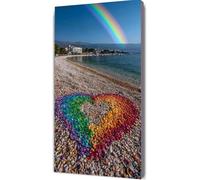 Plage Diamond PaintingArc-en-ciel Diamond Painting Adulte Grand Format 50x100cm Broderie Diamant Kit Complet, Point de Croix Loisirs Créatifs Adultes Peinture Diamant pour Décoration Intérieur fr2-21p