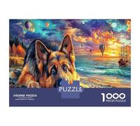 Plage du Berger Allemand Puzzle 1000 Pièces Educa Jouet Cadeau Unique Décoration Intérieure intéressant Jeu Éducatif Challenge Toy Adultes Et Enfants À Partir De 14 Ans 70x50cm/1000pcs