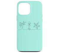 Plage Esthétique Hippocampe étoile de mer Palmier Été Y2K années 2000 Coque pour iPhone 13 Pro Max