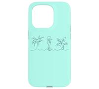 Plage Esthétique Hippocampe étoile de mer Palmier Été Y2K années 2000 Coque pour iPhone 15 Pro