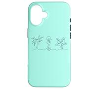 Plage Esthétique Hippocampe étoile de mer Palmier Été Y2K années 2000 Coque pour iPhone 16