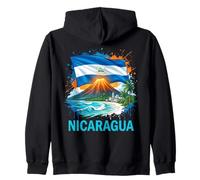 Plage et Drapeau du Volcan Nicaragua Sweat à Capuche