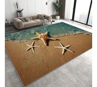 Plage étoiles De Mer Tapis de Couloir Long 100x200 cm 3D Tropical Océan Tapis de Chevet Grand Flanelle Antidérapant Lavable Poil Court Rug pour Chambre Couloir Q-326