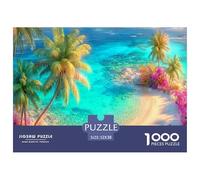 Plage Jigsaw Puzzle 1000 Pièces Adapter Les Adultes Ou Les Familles Ensemble VaChation Puzzles Difficiles Cadeaux pour Adultes 100% Carton Recyclé Puzzle Décoratif 52x38cm/1000pcs