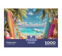 Plage Jigsaw Puzzles 1000 Pièces Adapter Les Adultes Ou Les Familles Ensemble VaChation Jeu De Puzzle Cadeaux pour Adultes 100% Carton Recyclé Puzzle Décoratif 52x38cm/1000pcs