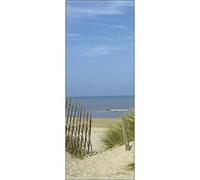 PLAGE Papier peint intissé bord de mer, ciel bleu, dunes - 250 cm X 96 cm - Décoration intérieure parfaite !