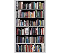 PLAGE Papier peint intissé panoramique 250 cm X 150 cm, photo d'une bibliothèque moderne remplie de livres, mélange de littérature.