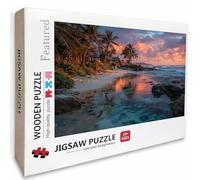 Plage Puzzle 1000 Pièces Adultes, Puzzle Bois 75x50cm, Adultes Jeu éducatif Défi énigme avec Une Boîte d'emballage Exquise, Jeu Relaxant Détente Collection, Decoration Chambre, Cadeau, (Voir) 2-8167