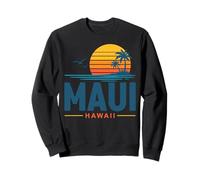 Plage rétro au Coucher du Soleil à Maui Hawaii Sweatshirt