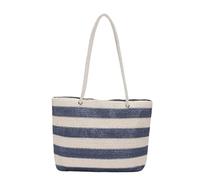Plage Tissage Épaule Femme Sac à Main Tendance Sacs pour Ordinateur Portable 17, bleu, Taille unique