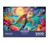 Plage Tortue 1000 Pièces Tortue à Coral Reef Puzzles De Défi Jouet Jeu Éducatif Décoration D'intérieur Et Enfants À Partir De 14+ Ans Adultes Cadeaux 38x26cm/1000pcs