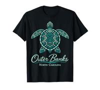 Plage Tropicale d'Outer Banks Mandala Turtle Carolina T-Shirt