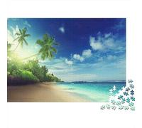 Plage Tropicale Paradis Puzzle 1000 Pièces Cadeau Unique intéressant Jeu Éducatif Challenge Toy À De Qualité Supérieure Peinture Art pour Adultes Et Enfants 52x38cm/1000pcs
