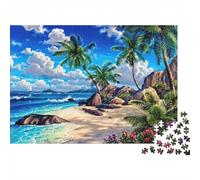 Plage Tropicale Paradis Puzzle 1000 Pièces Educa Jouet Divertissement Créatif De l'art De La Décoration intéressant Jeu Éducatif Challenge Toy pour Adultes Et Enfants À Partir De 12 Ans 70x50cm/1000p