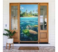 Plages tropicales et scènes sous-marines, couverture de porte, bannière de décoration, panneau de porche pour fête de vacances, fond de cabine photo, utilisation en intérieur et en extérieur, taille