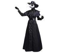 Plague Docteur Plague Docteur Costume pour adulte punk effrayant Creepy Doctor comprend un chapeau, un masque, des gants, une robe, une ceinture et une haine Halloween Costumes pour le cosplay, Dress