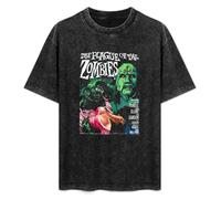 Plague of The Zombies Movie Poster Black T-Shirt Printed Tee Graphic Top for Men Unisex Shirt M