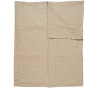 Plaid 120x150 cm collection LUCIE gaze de coton motif feuilles beige