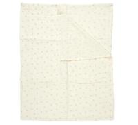 Plaid 120x150 cm LUCIE gaze de coton motif feuilles blanc