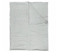 Plaid 120x150 cm LUCIE gaze de coton motif feuilles gris