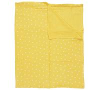 Plaid 120x150 cm LUCIE gaze de coton motif feuilles jaune