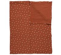 Plaid 120x150 cm LUCIE gaze de coton motif feuilles rouge