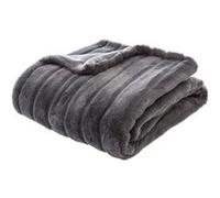 Plaid 120x160 fausse fourrure Manoir gris Atmosphera Gris, Gris G