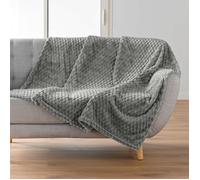Plaid 125 x 150 cm - Flanelle Relief Unie Mini Frosty Gris