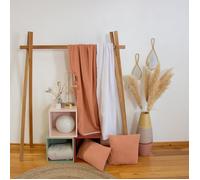 Plaid 130x170 cm double gaze de coton GAZE & SHERPA marron caramel