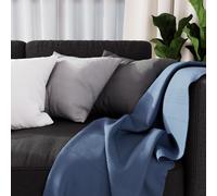 Soleil d'ocre, Adele Plaid, jeté de Fauteuil, Coton, Bleu, 140x200 cm