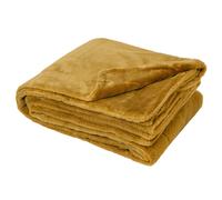 Plaid 150x200 cm en polyester MELLOW jaune miel